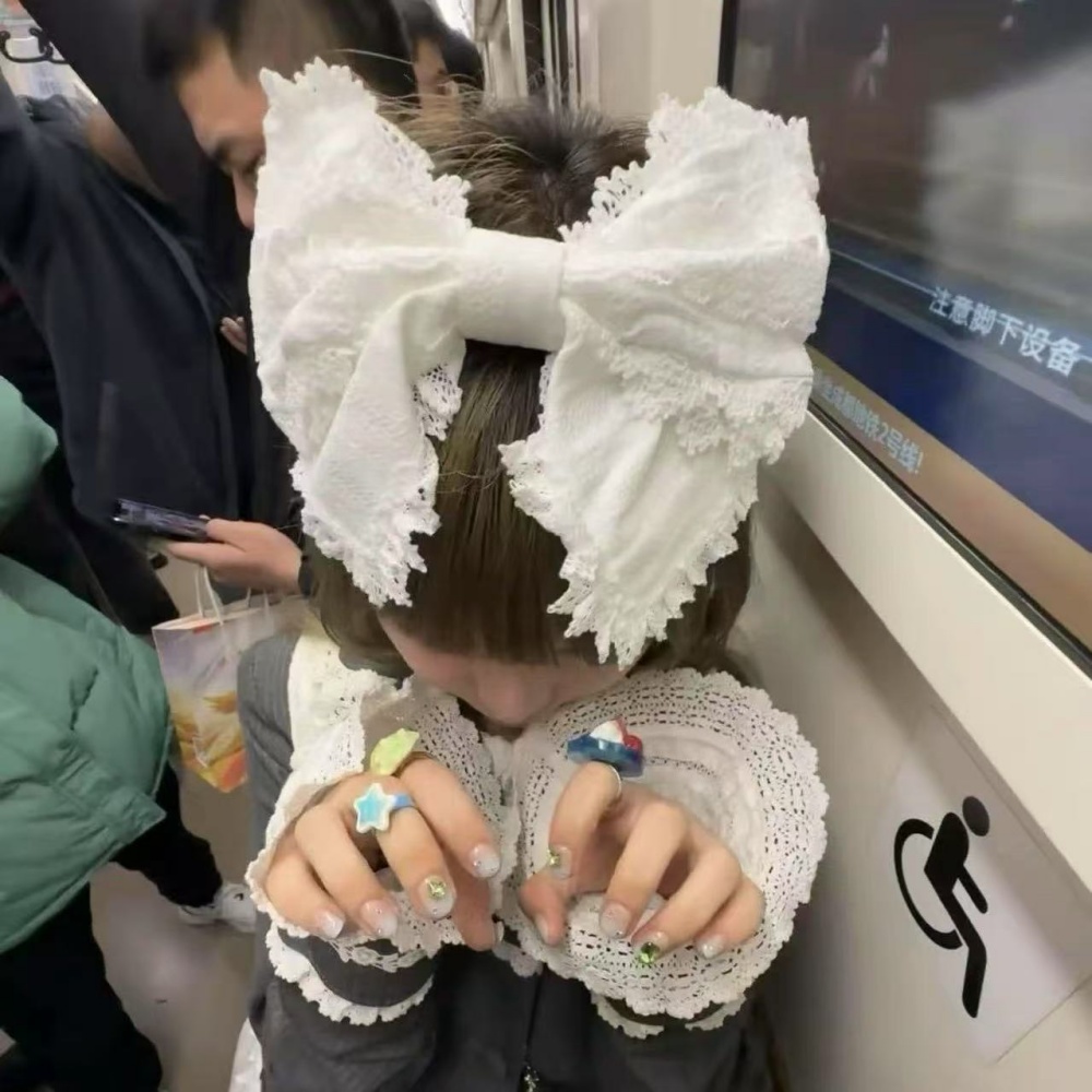 Y2K Lolita Lovely Lace Headban - Ribbon Bow Gift incelemesi ve fiyatı