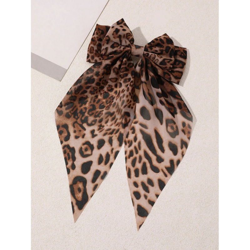 1pc Cute Leopard Print Bow Hai - Ribbon Bow Gift incelemesi ve fiyatı