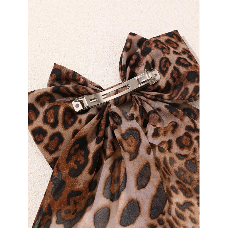 1pc Cute Leopard Print Bow Hai - Ribbon Bow Gift incelemesi ve fiyatı