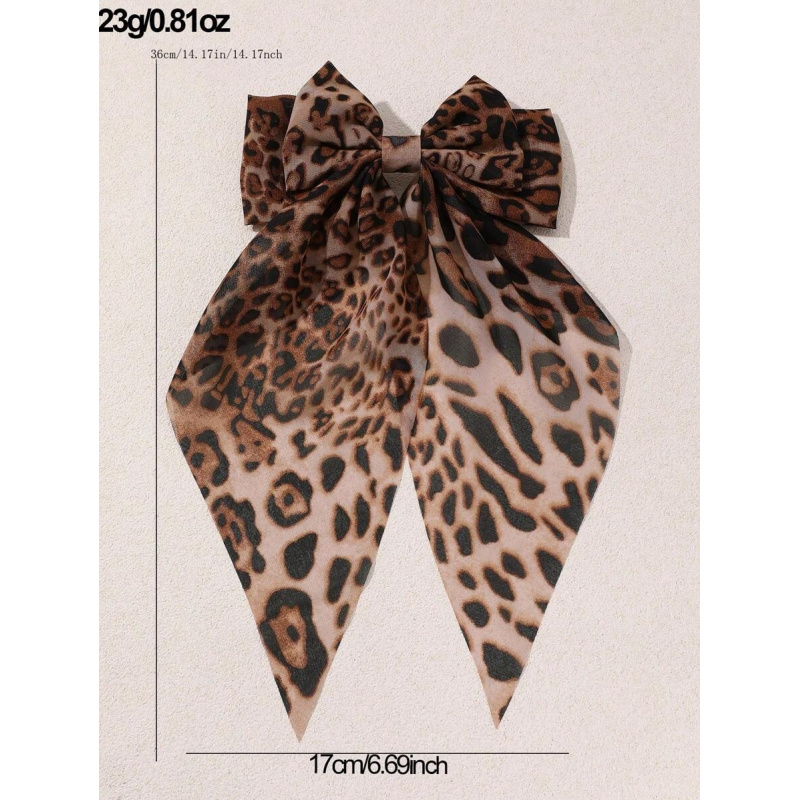 1pc Cute Leopard Print Bow Hai - Ribbon Bow Gift incelemesi ve fiyatı
