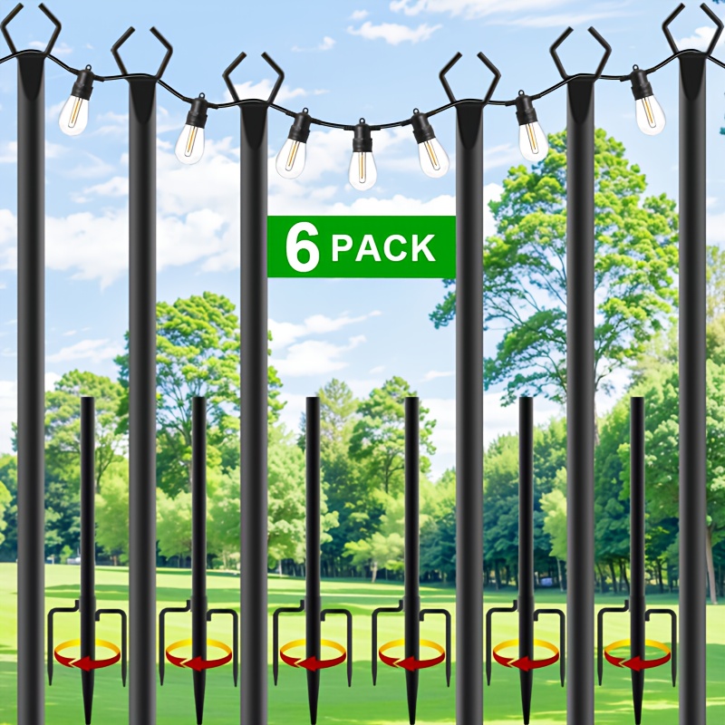 6pcs Metal Light Poles, 8.9ft  - Christmas Lights Outdoor incelemesi ve fiyatı