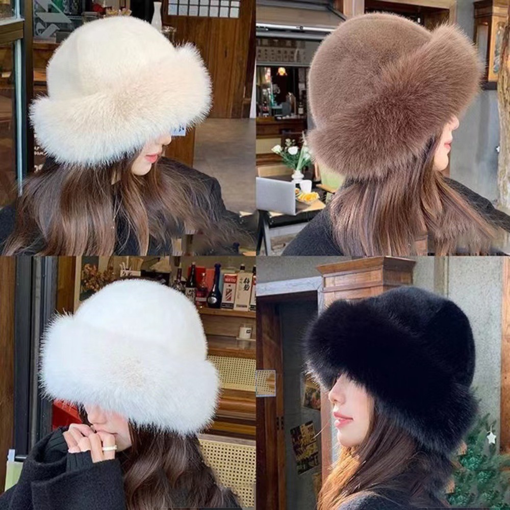 Women's Fluffy Fur Bucket Hat  - Santa Hat Plush incelemesi ve fiyatı