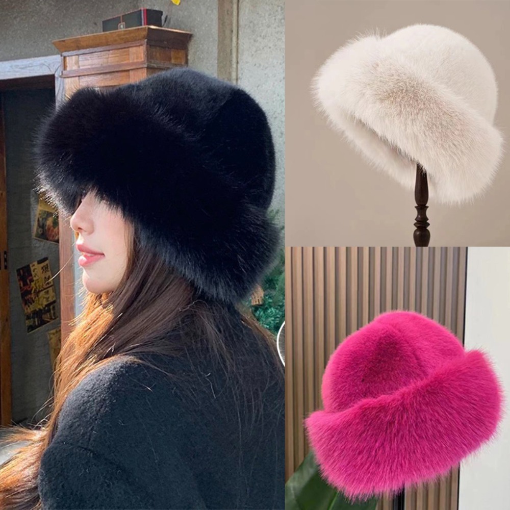 Women's Fluffy Fur Bucket Hat  - Santa Hat Plush incelemesi ve fiyatı