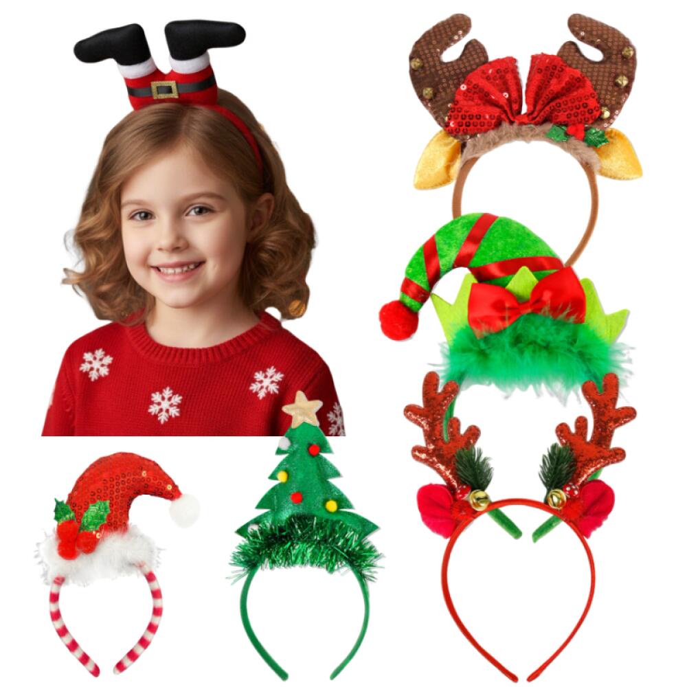 1 Piece/5Pcs Funny Santa Claus - Reindeer Antlers Headband incelemesi ve fiyatı