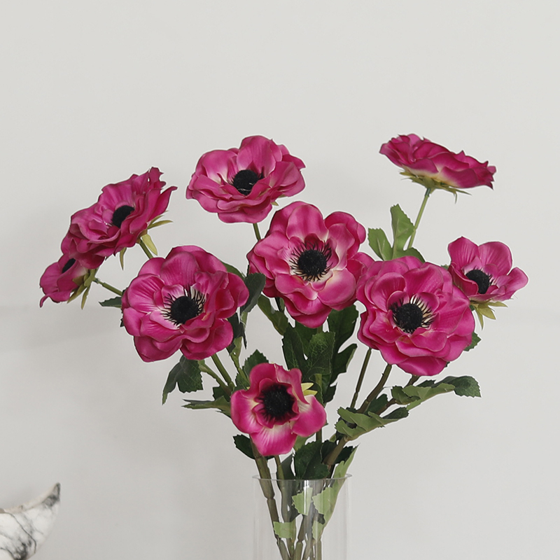 New 3 Heads Anemone Fake Flowe - Christmas Wreath Fake incelemesi ve fiyatı