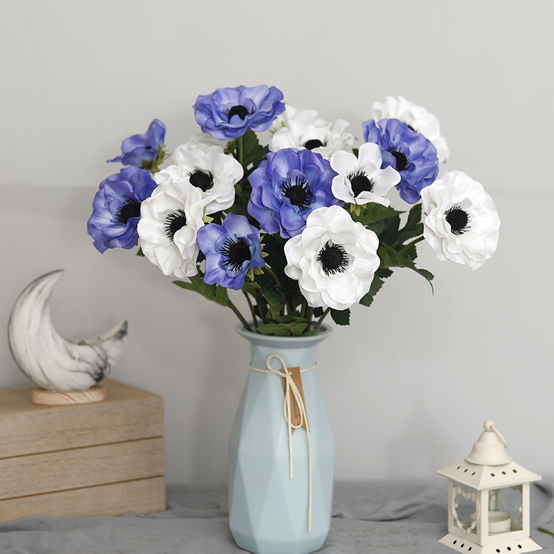 New 3 Heads Anemone Fake Flowe - Christmas Wreath Fake incelemesi ve fiyatı