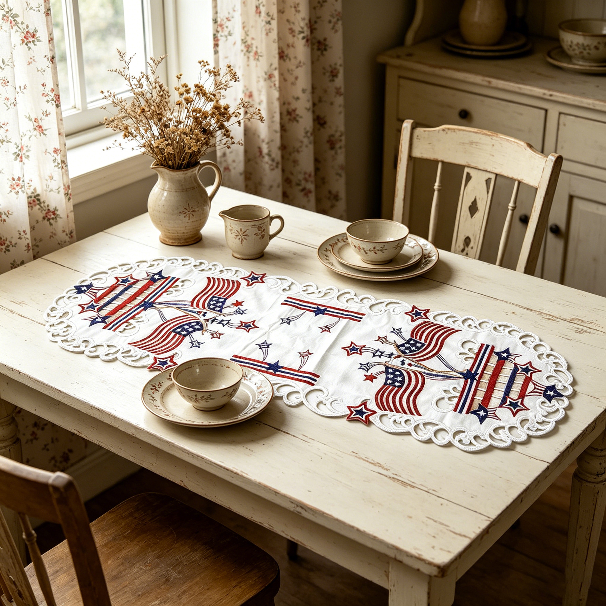 USA Independence Day Flag Embr - Christmas Table Runner incelemesi ve fiyatı