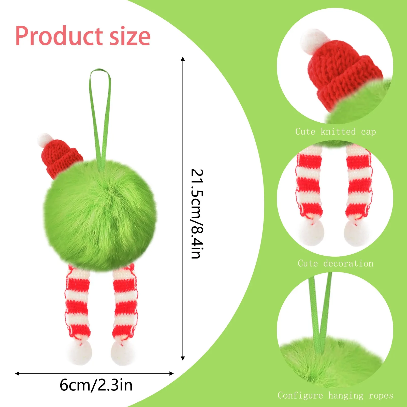 Christmas Green Long Plush Bal - Santa Hat Plush incelemesi ve fiyatı