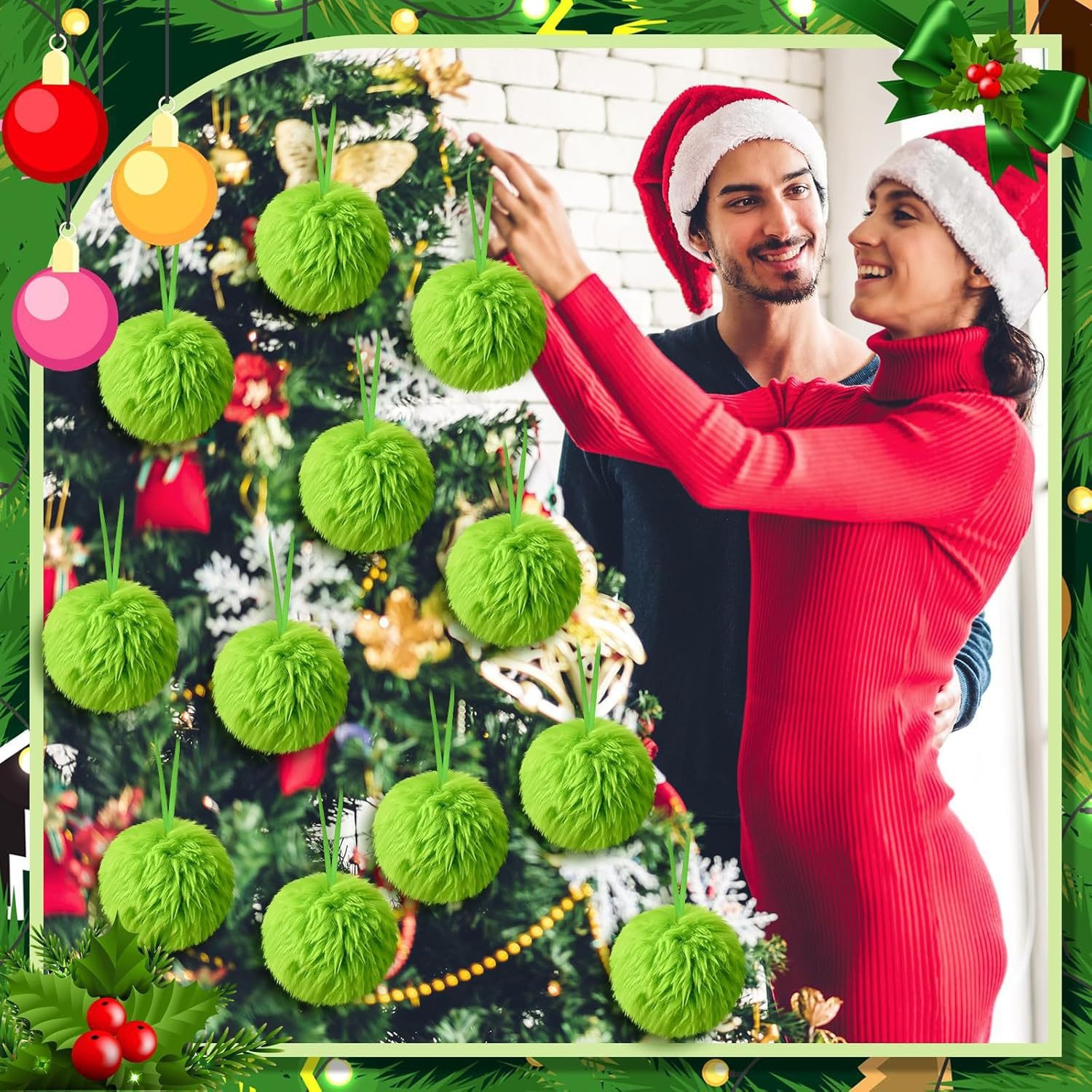 Christmas Green Long Plush Bal - Santa Hat Plush incelemesi ve fiyatı