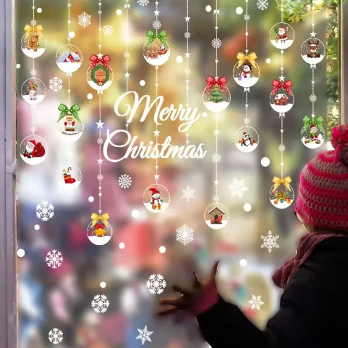 1PC - Merry Christmas Window S - Snowflake Window Decal incelemesi ve fiyatı