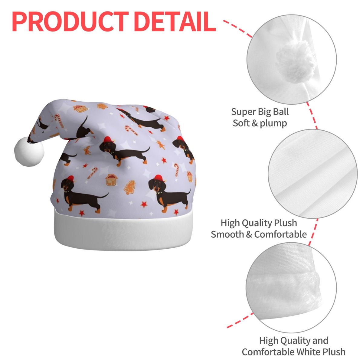 Dachshund Plush Kawaii Christm - Santa Hat Plush incelemesi ve fiyatı