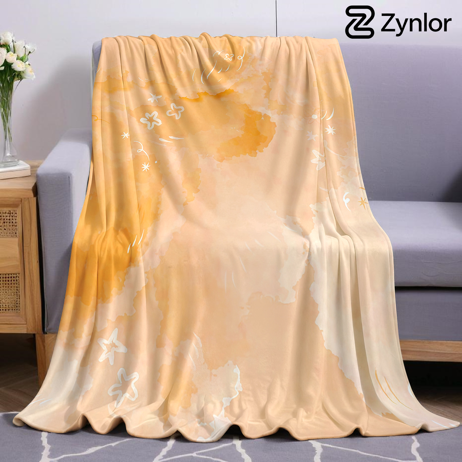 Orange Cloud Stars Lightweight - Christmas Throw Blanket incelemesi ve fiyatı