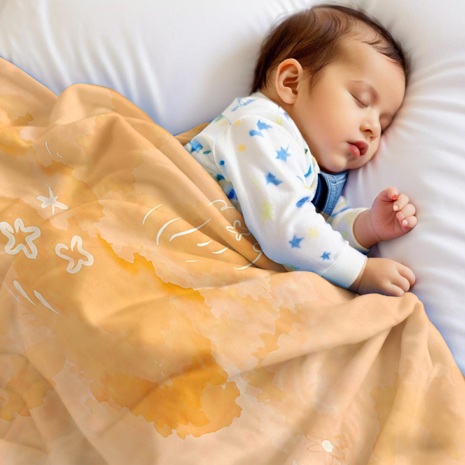 Orange Cloud Stars Lightweight - Christmas Throw Blanket incelemesi ve fiyatı